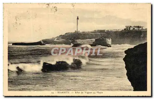 Ansichtskarte AK Biarritz Effet de Vagues au Phare