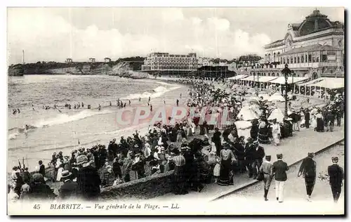 Cartes postales Biarritz Vue Generale De La Plage