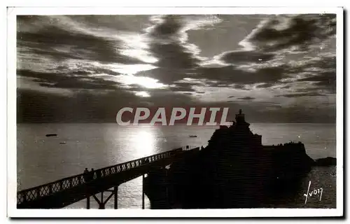 Cartes postales Biarritz Coucher de Soleil Sur Le Rocher