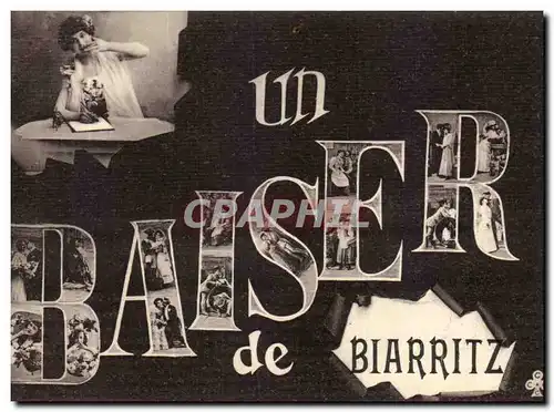 Cartes postales Biarritz Baiser FEmme