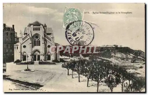 Cartes postales Biarritz Eglise Sainte Eugenie Et Le Semaphore