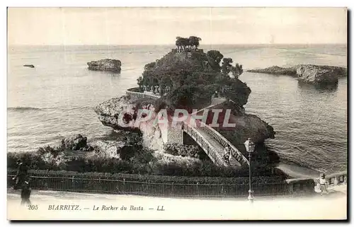 Ansichtskarte AK Biarritz Le Rocher Du Basta