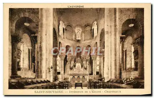 Ansichtskarte AK Auvergne Saint Nectaire Interieur De L Eglise Chapiteaux