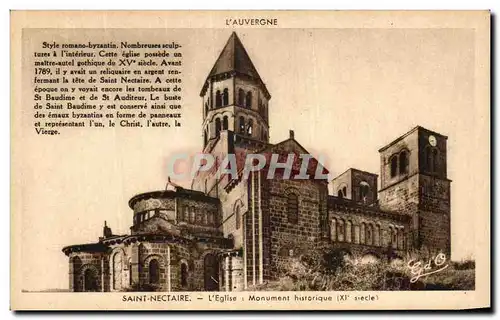 Cartes postales St Nectaire L Eglise Monument Historique