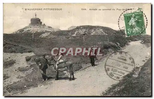 Cartes postales Puy De Dome Arrive au Sommet du Puy de Dome Ane Enfant