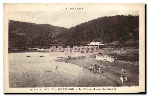 Cartes postales Le Lac Chambon La Plage et Ses Baigneurs