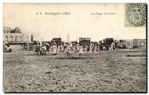 Cartes postales Boulogne S Mer La Plage Les Tentes Enfants