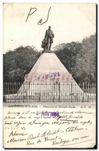 Cartes postales Boulogne Sur Mer Monument de Mariette Pacha