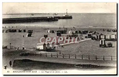 Cartes postales Boulogne Sur Mer La Plage et Les Jetees