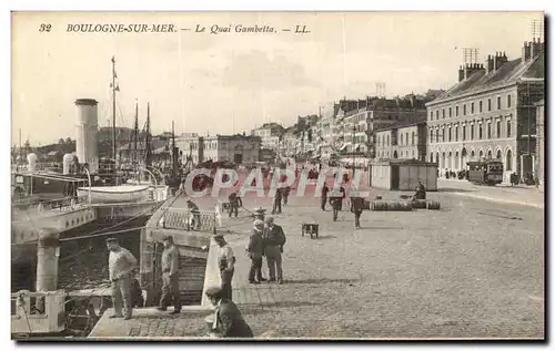 Cartes postales Boulogne Sur Mer Le Quai Gambetta Bateau