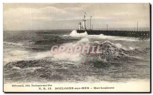 Cartes postales Boulogne Sur Mer Mer Houleuse