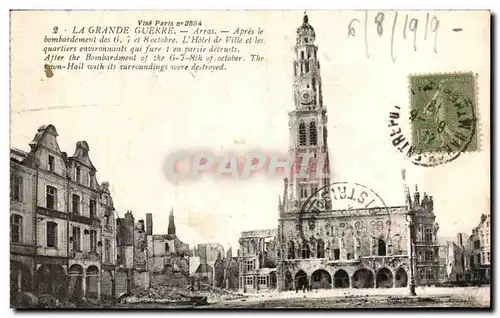 Cartes postales Arras Apres Le Bombardement Militaria