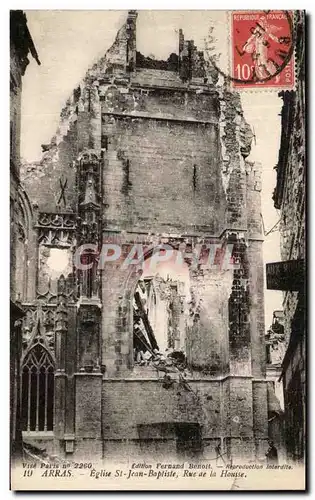 Cartes postales Arras Eglise St Jean Bapliste Rue De La Housse Militaria