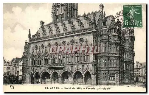 Cartes postales Arras Hotel de Ville Facade Principale