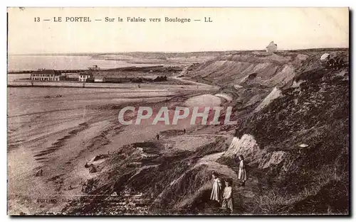 Cartes postales Le Portel Sur La Falaise Vers Boulogne