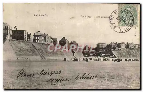 Carte collee recto versoLe Portel La Plage Vue Generale