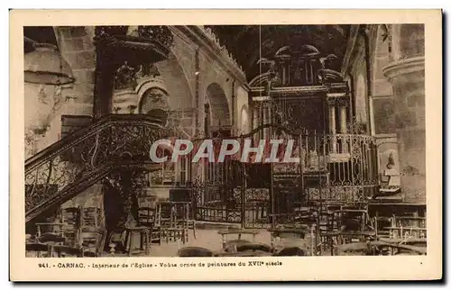 Ansichtskarte AK Carnac Interieur de l Eglise Voale ornee de Peintures du 17eme