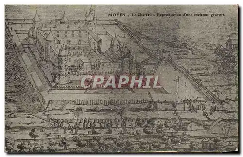 Cartes postales Moyen Le Chateau Reproduction d une ancienne gravure