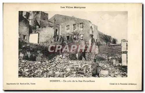 Cartes postales Nomeny Un coin de la Rue Porte Basse Militaria