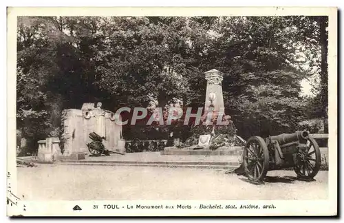 Cartes postales Toul Le Monument aux Morts Militaria