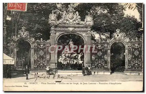 Cartes postales Nancy Place Stanislas Grille en fer Forge de Jean Lamour