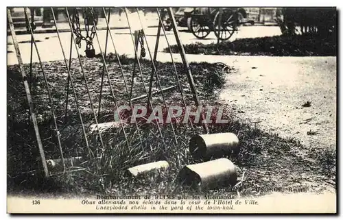 Cartes postales Reims Bombardement Par les Allemands Militaria