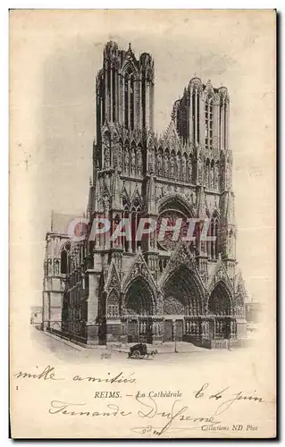 Cartes postales Reims La Cathedrale