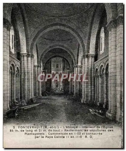 Ansichtskarte AK Fontevrault L Abbaye Interieur de l eglise