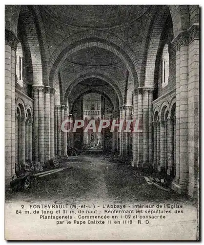 Cartes postales Fontevrault L Abbaye Interieur de l eglise