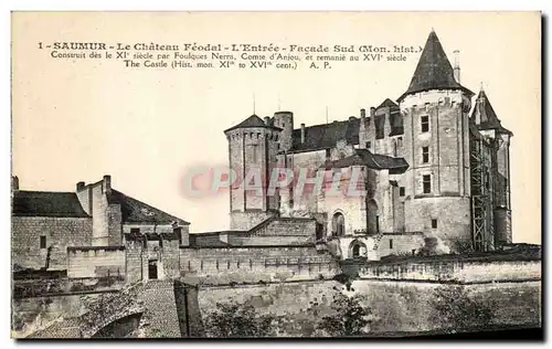 Ansichtskarte AK Saumur Le Chateau Feodal L Entree Facade Sud