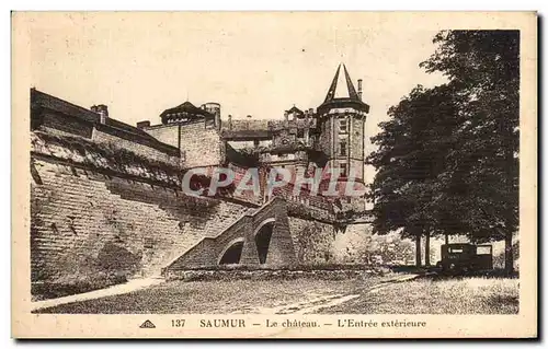 Cartes postales Saumur Le Chateau L Entree Exterieutre