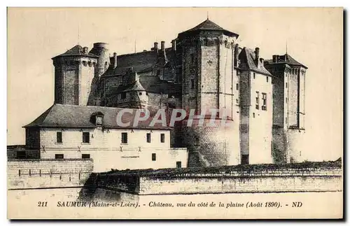 Cartes postales Saumur Chateau Vue Du Cote de la Plaine