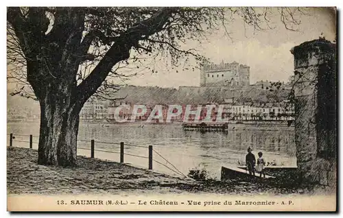 Cartes postales Saumur Le Chateau Vue Prise du Marronniers Enfants