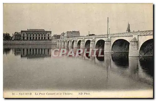 Cartes postales Saumur Le pont Cessart Et Le Theatre