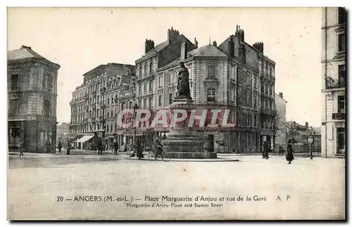 Cartes postales Angers Place Marguerite d Anjou et rue de la Gare