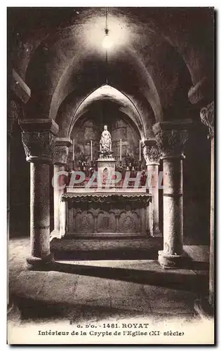 Cartes postales Royat Interieur de La Crypte de L Eglise