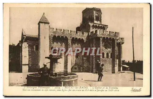 Cartes postales Royat Les Bains L Eglise Et La Fontaine