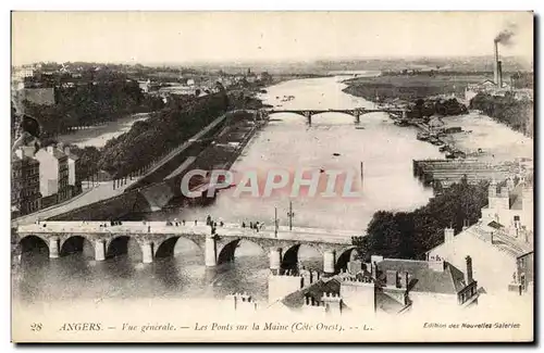 Ansichtskarte AK Angers Vue Generale Les Ponts La maine