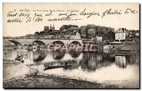 Cartes postales Angers Le Pont De La Basse Chaine Le Chateau