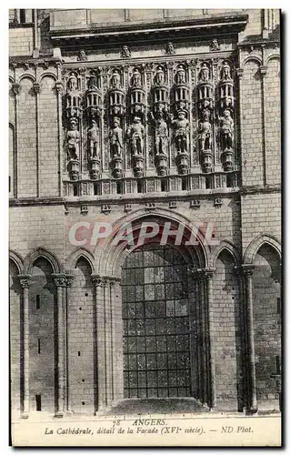 Cartes postales Angers La Cathedrale Detail de La Facade