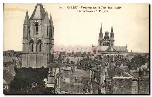 Cartes postales Angers Panorama Vers La Tour Saint Aubin et la cathedrale