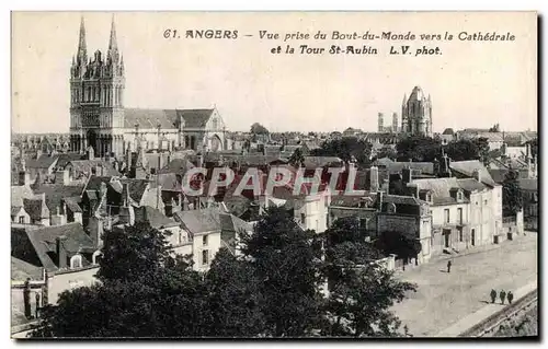 Ansichtskarte AK Angers Vue Prise de Bout du Monde vers la Cathedrale et la Tour St Aubin