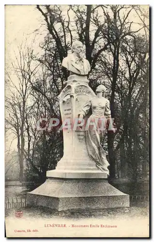 Cartes postales Luneville Monument Emile Erckmann