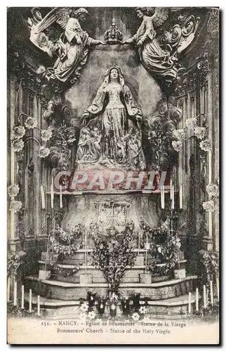 Cartes postales Nancy Eglise De Bonsecours Statue de la Vierge