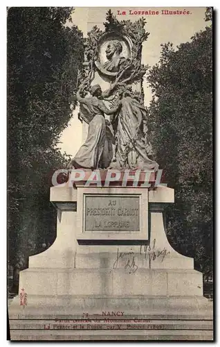 Cartes postales Nancy Partie centrale Du Monument Carnot La France et la Russie