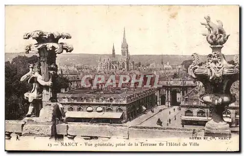 Cartes postales Nancy Vue Generale Prise de La Terrasse de L Hotel de Ville