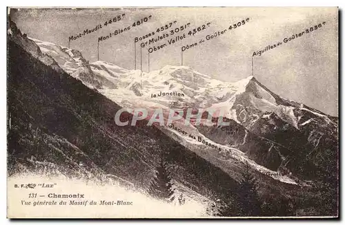 Cartes postales Chamonix Vue Generale Du Massif du Mont Blanc