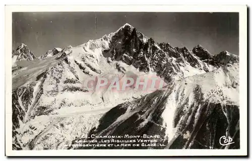 Ansichtskarte AK Chamonix Mont Blanc Les aiguilles vertes Argentiere et la mer de glace