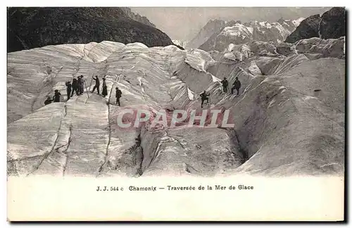 Ansichtskarte AK Chamonix Traversee de La Mer De Glace Alpinisme