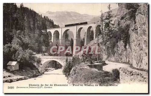 Cartes postales Chemin de Fer De Chamonix Pont et Viaduc de Sainte Marie